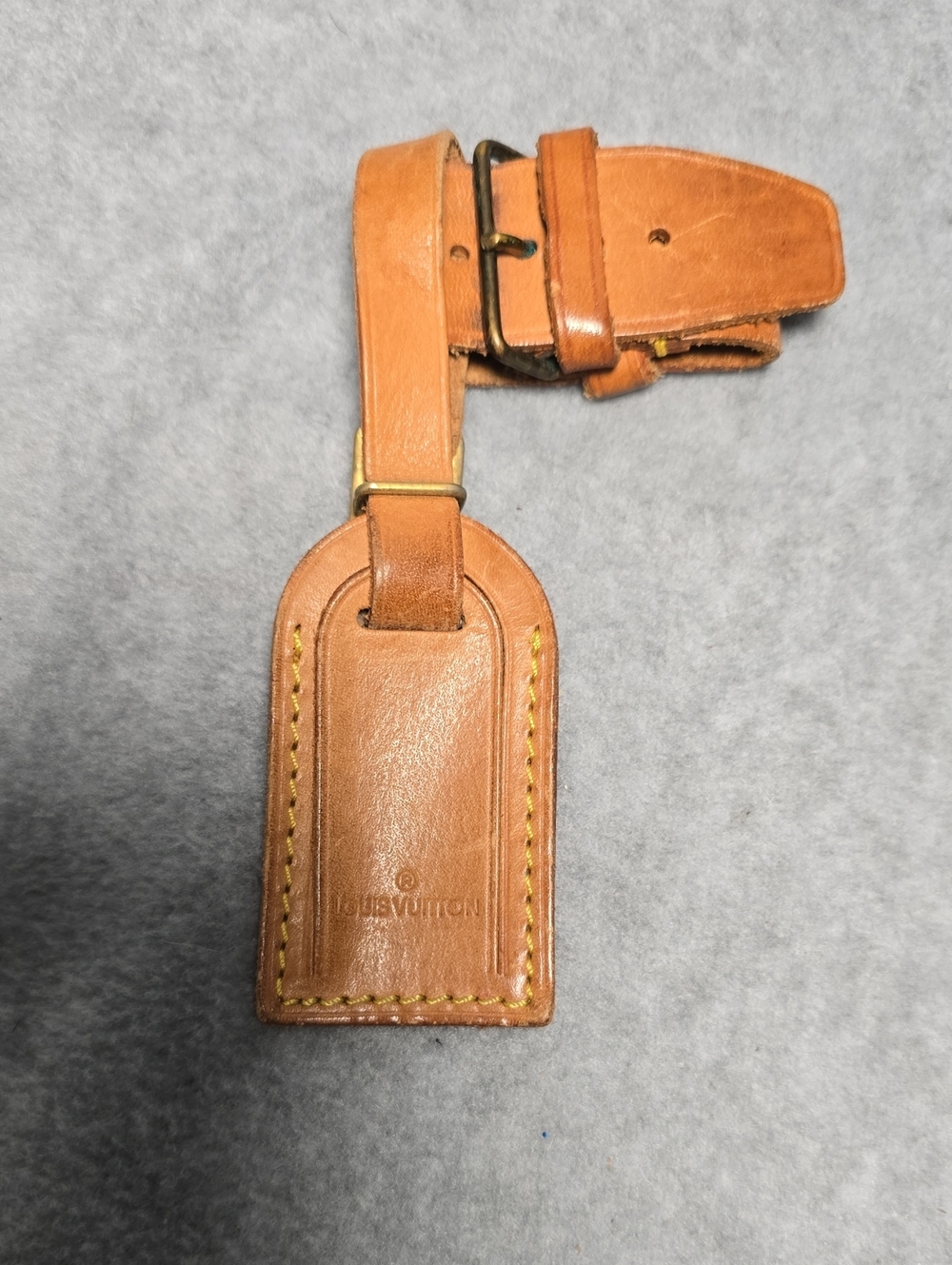Louis Vuitton Vachetta Tan Leather Luggage Tag with Brass Hardware